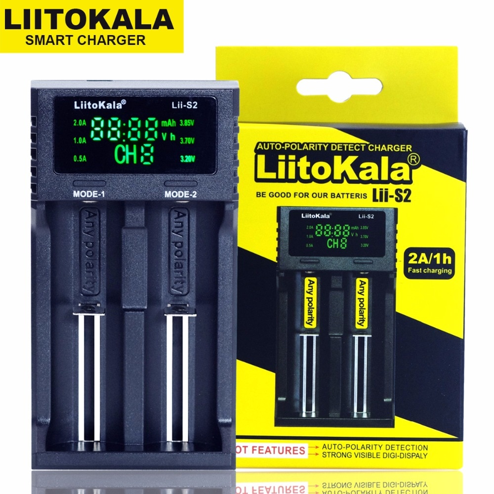 LiitoKala Lii-S2 Lii-S1 LCD  3.7 V 18650 18350 18500 16340 21700 20700B 20700 14500 26650 1.2 V AA/AAA NiMH  